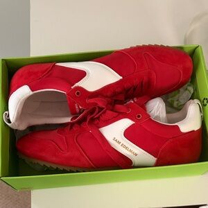Sam Edelman Women’s Bold Red and White Sneakers